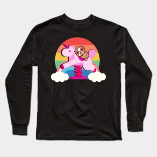 Unicorn Child Koala Animal Rainbow Cute Long Sleeve T-Shirt